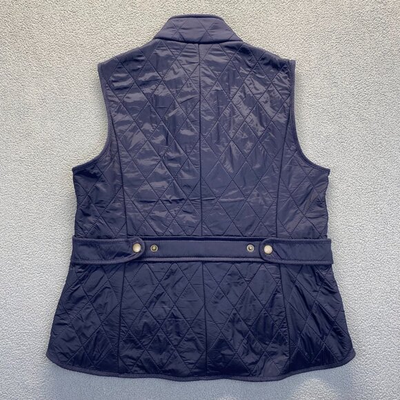 Talbots Snap Front Quilted Sweater Vest Womens S/P Fleece Lined Outdoorsy Hiking - Picture 2 of 8